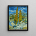 Kaksi pajuetta Alpillesin vuoristossa lähellä Saint-Rémyä - Vincent van Gogh — kehystetty taideteos seinällä