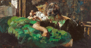 Vincenzo Irolli - A Woman and Child Sewing.webp
