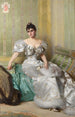 Corinna Salmonin muotokuva - Vittorio Matteo Corcos — näkymä teoksesta