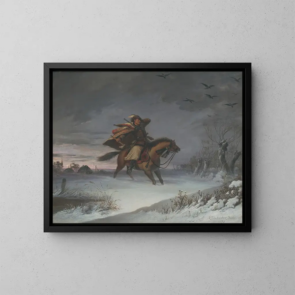 Cavalier à cheval - Vojtech Klimkovič — kehystetty taideteos seinällä