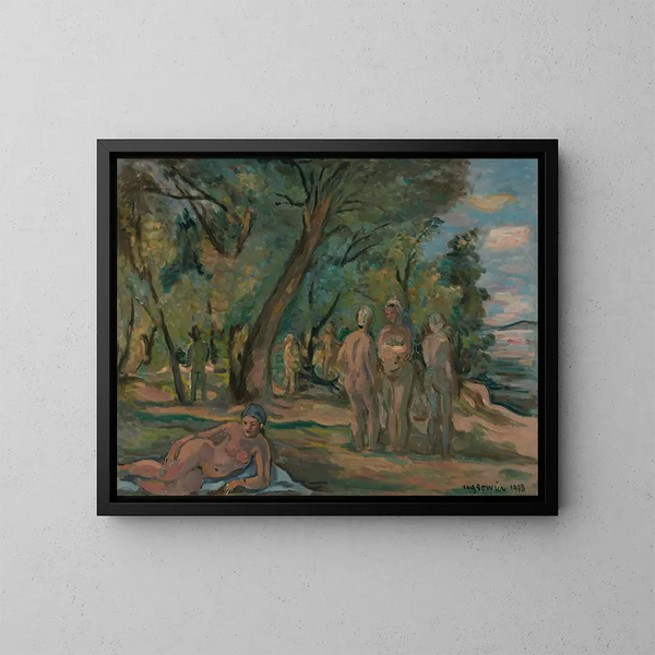 Peintre et modèles - Wacław Wśowicz — kehystetty taideteos seinällä