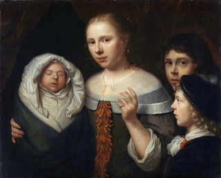 Wallerant Vaillant - Portrait of a young woman with three children.webp