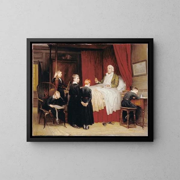 Leçons d'autrefois au Dulwich College - Walter Charles Horsley — kehystetty taideteos seinällä
