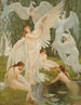 Walter Crane - Maalaus Tytöt joutsenet — näkymä teoksesta