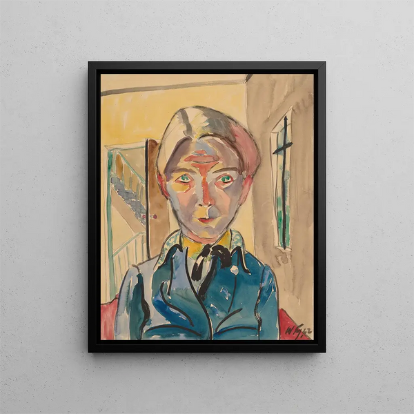 Walter Gramatt - SelfPortrait In Front Of Stairs Selbst Vor Treppe.webp