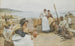 Idyllinen kylämaisema - Walter Langley — näkymä teoksesta
