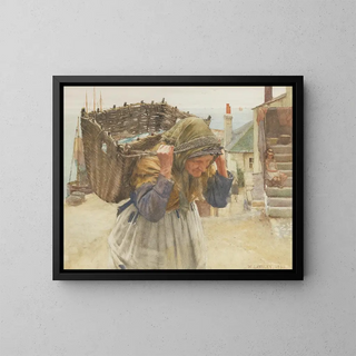 La femme de pêcheur - Walter Langley — kehystetty taideteos seinällä