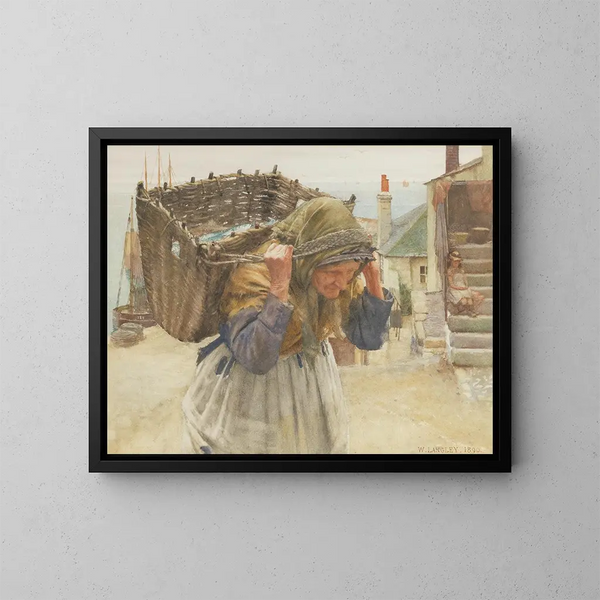 La femme de pêcheur - Walter Langley — kehystetty taideteos seinällä