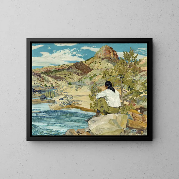 Sur le Rio Grande - Walter Ufer — kehystetty taideteos seinällä