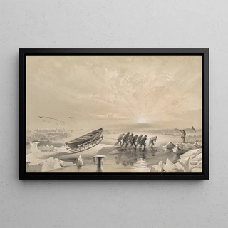 Walter William May - Sledge party returning through water during the month of July.webp