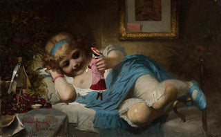 Wandalin Strzaecki - Girl with a doll Convalescent.webp
