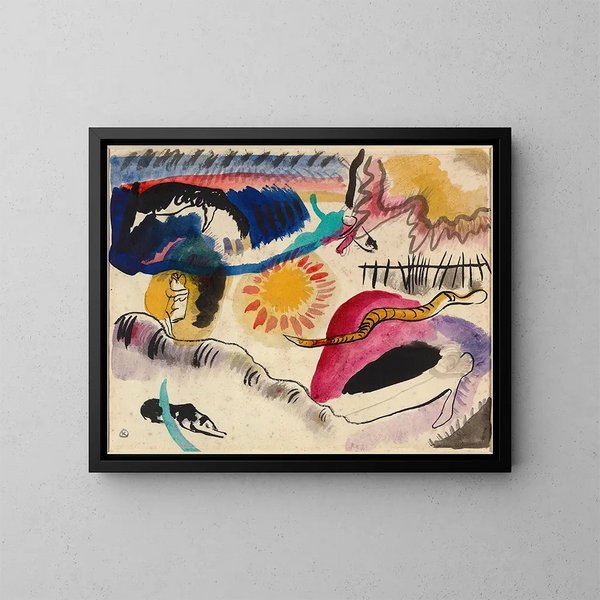 Aquarelle n° 3 Jardin d'amour - Wassily Kandinsky — kehystetty taideteos seinällä