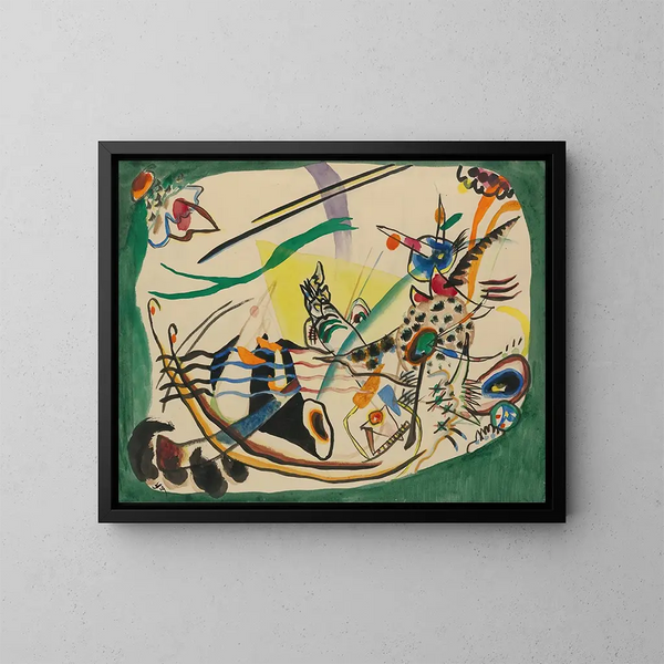Étude pour bord vert - Wassily Kandinsky — kehystetty taideteos seinällä