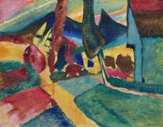 maisemasta kahdella poppelilla - Wassily Kandinsky — näkymä teoksesta