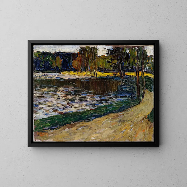Jardin anglais de Munich - Wassily Kandinsky — kehystetty taideteos seinällä