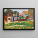 Schwabingin maalaus Valkoinen talo - Wassily Kandinsky — kehystetty taideteos seinällä
