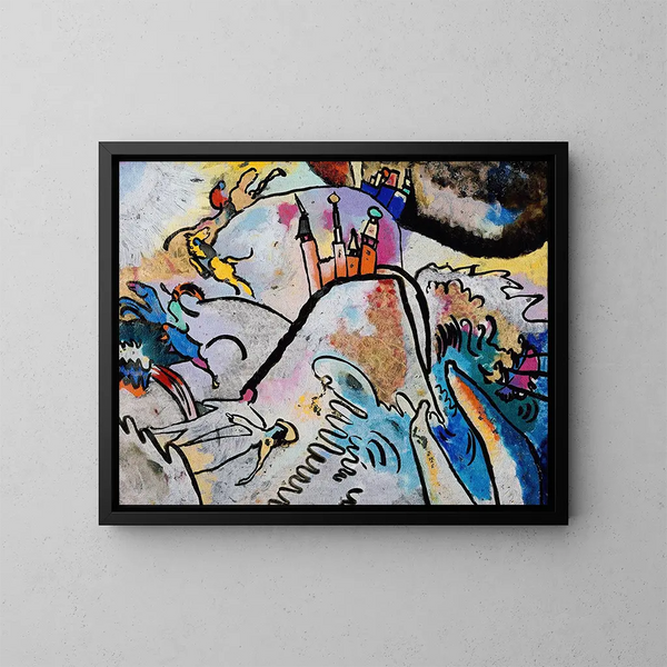 Aurinko kanssa - Wassily Kandinsky — kehystetty taideteos seinällä