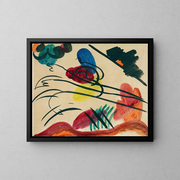 Kolme ratsastajaa - Wassily Kandinsky — kehystetty taideteos seinällä