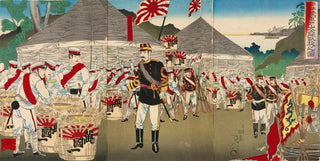 Watanabe Nobukazu - Triumphal Return of the Imperial Japanese Army from a Complete Victory at Asan.webp