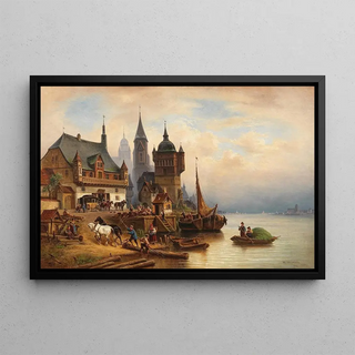 Wilhelm Alexander Meyerheim - Postkutsche im Pommerschen Hafen.webp