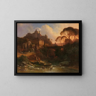 Ariccia - Wilhelm August Schirmer — kehystetty taideteos seinällä
