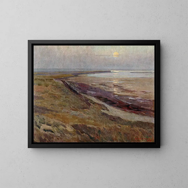 Lever de lune sur l'île de Sylt - Wilhelm Ludwig Lehmann — kehystetty taideteos seinällä