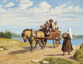 Parti de Leksand avec des dalécarliens en excursion dominicale en calèche - Wilhelm Marstrand — näkymä teoksesta