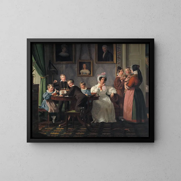 La famille Waagepetersen - Wilhelm Marstrand — kehystetty taideteos seinällä