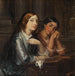Femmes vénitiennes dans une église, esquisse pour une peinture du même titre, 1854 - Wilhelm Marstrand — näkymä teoksesta