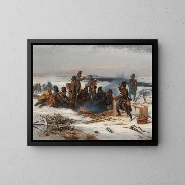 Repos des soldats - Wilhelm Richter — kehystetty taideteos seinällä