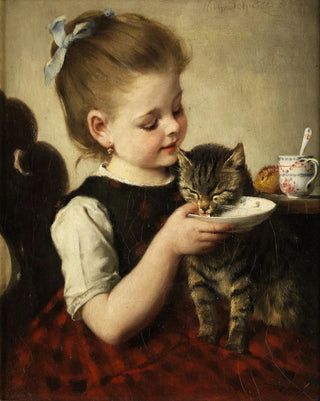Wilhelm Schutze - Mdchen mit Katze.webp