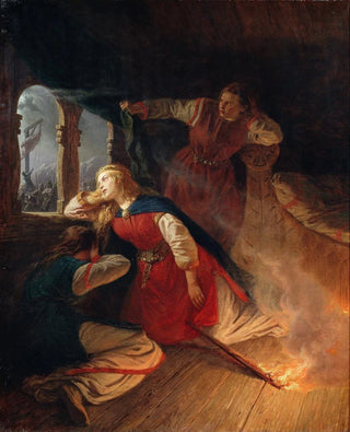 Wilhelm Wallander - Signe Seeks Death in the Flames of Her Bower.webp