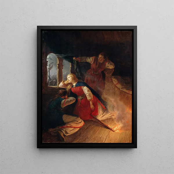 Wilhelm Wallander - Signe Seeks Death in the Flames of Her Bower.webp