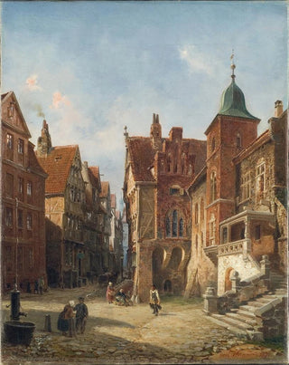 Wilhelm von Hanno - Street in Hamburg Study in Architecture.webp