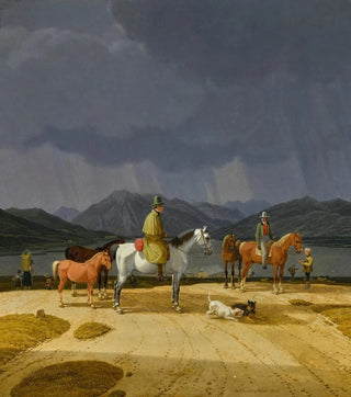 Wilhelm von Kobell - Riders before the Tegernsee.webp