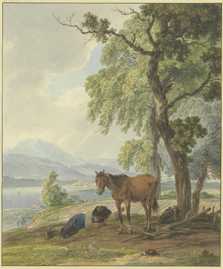 Wilhelm von Kobell - Ruhender Bauer mit seinem Pferd neben dem gepflgten Acker.webp