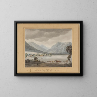 Schliersee - Wilhelm von Kobell — kehystetty taideteos seinällä