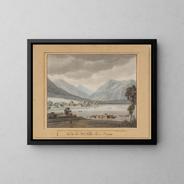 Schliersee - Wilhelm von Kobell — kehystetty taideteos seinällä