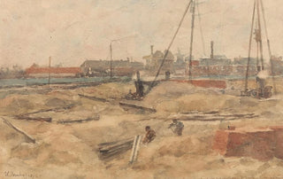 Wilhelmus Johannes Steenhoff - Bouwterrein bij het Wilhelmina Gasthuis.webp