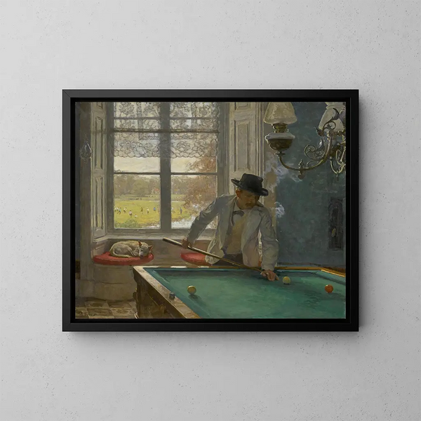 Le joueur de billard - Willem Bastiaan Tholen — kehystetty taideteos seinällä