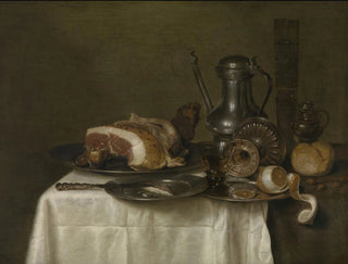 Luontoaiheinen still life kinkusta ja leivästä - Willem Claesz Heda — näkymä teoksesta