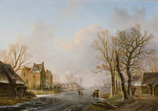 Willem De Klerk - Skaters On A Frozen River Dordrecht.webp