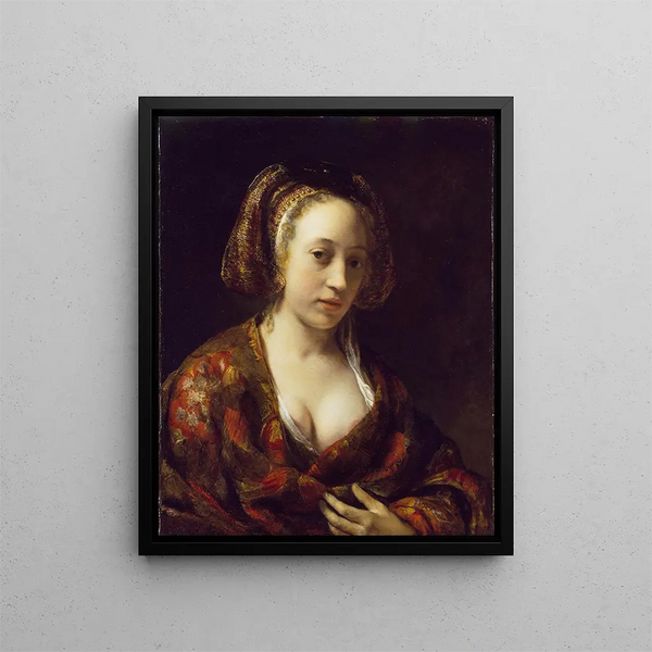 Willem Drost - Young Woman in a Brocade Gown.webp