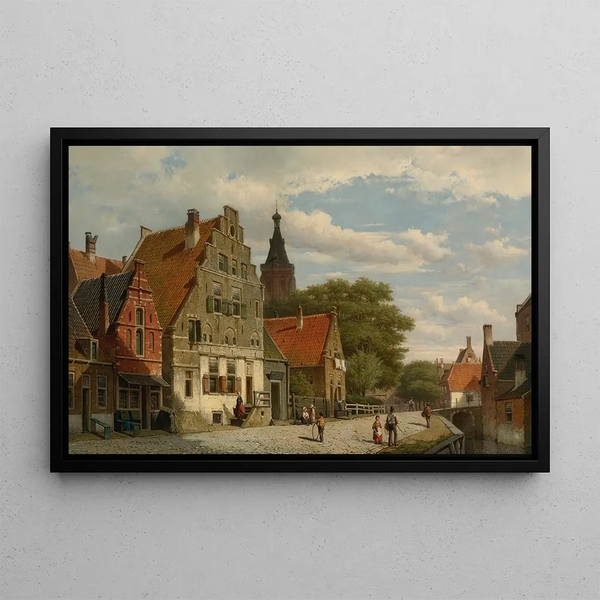 Willem Koekkoek - Children And Travellers Along The Canal.webp