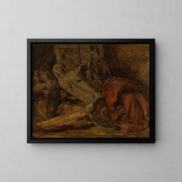 Luontokuva still life veistoksella - Willem Linnig le Jeune — kehystetty taideteos seinällä