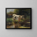 Vache près d'un fossé - Willem Maris — kehystetty taideteos seinällä