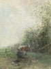 Lehmän lypsyhetki - Willem Maris — näkymä teoksesta