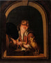 Nuori poika pöllön kanssa - Willem van Mieris — näkymä teoksesta