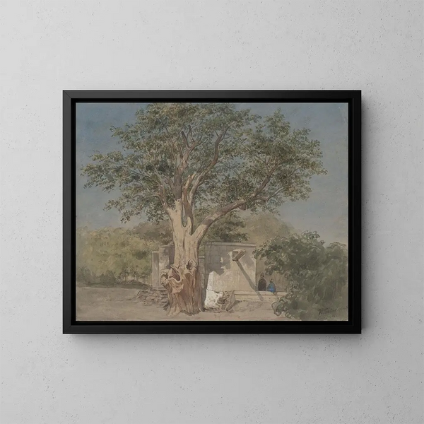 Cabane sous un arbre à Karo - Willem de Famars Testas — kehystetty taideteos seinällä