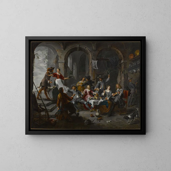 Allégorie des cinq sens - Willem van Herp — kehystetty taideteos seinällä